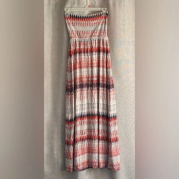 Cynthia Rowley•strapless maxi dress•size xs•Rayon blend•multi-color/coral - Picture 3 of 10